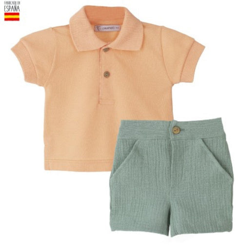 CONJUNTO POLO Y SHORT VERDE SALVIA