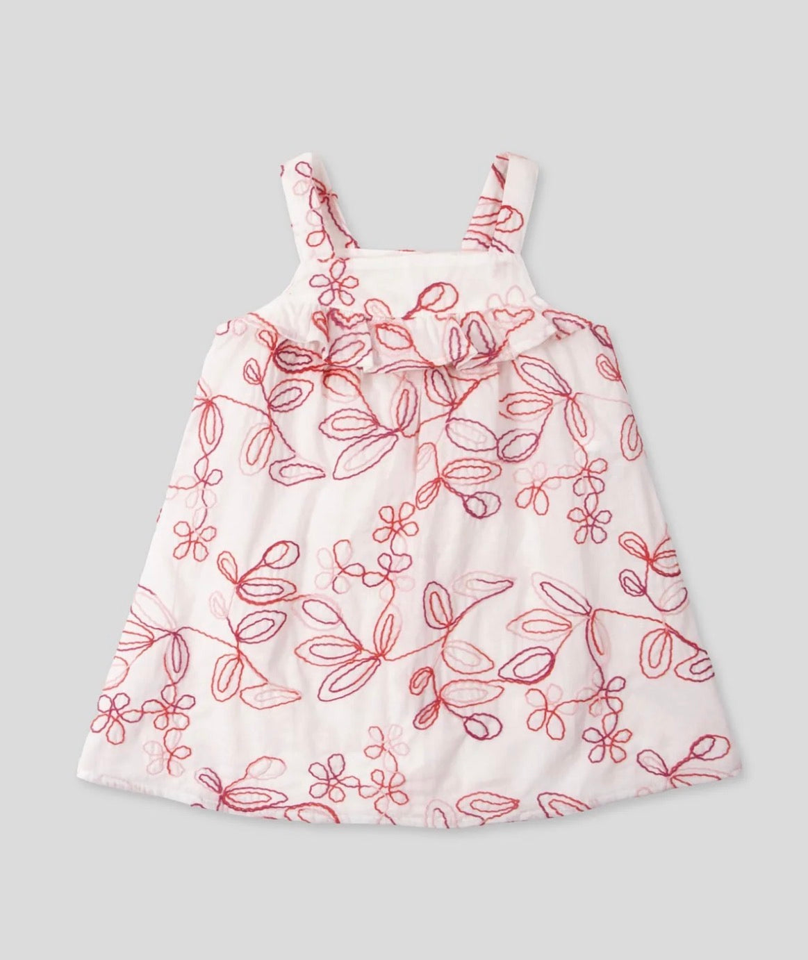 VESTIDO DE TIRAS CON TELA BORDADA DE FLORES
